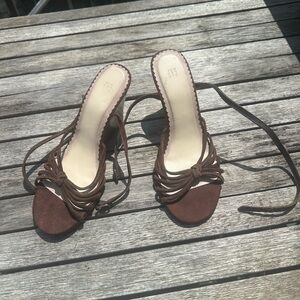 GAP Brown Leather strappy wedges